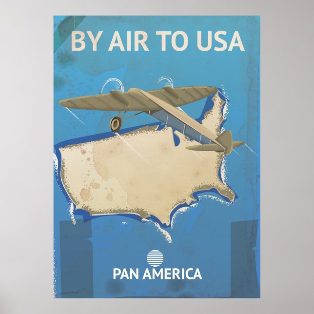 PÓSTER VIAGENS VINTAGE EUA (Frente)