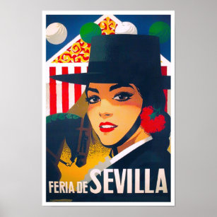 Poster viagens vintage Feria de Sevilla de 1969