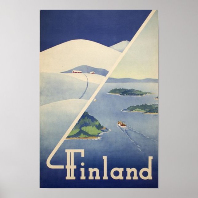 Poster Viagens vintage finlandesa (Frente)