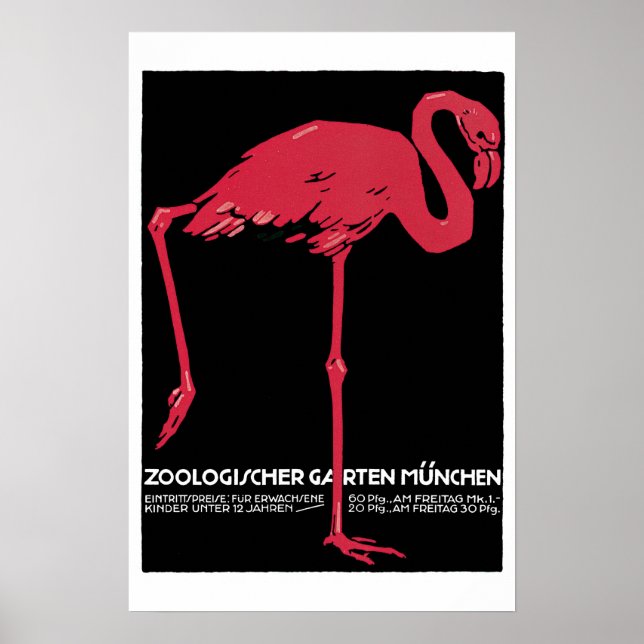 Póster Viagens vintage Flamingo (Frente)