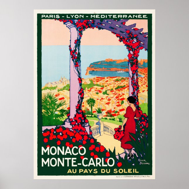 Poster Viagens vintage França - Mônaco Monte Carlo (Frente)