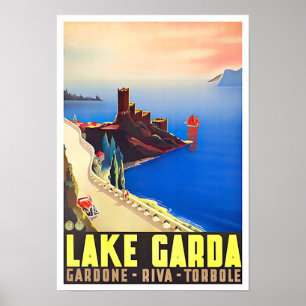 Poster Viagens vintage Garda Lake Italy