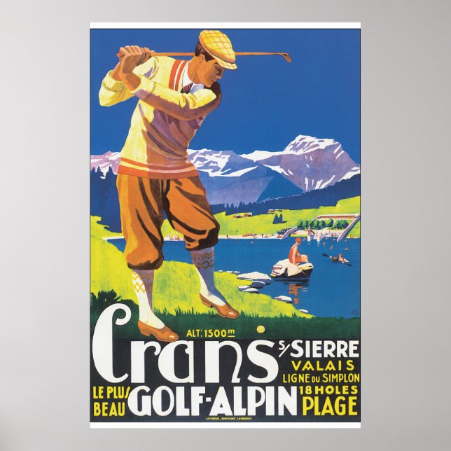 Poster Viagens vintage Golf Alpin (Frente)
