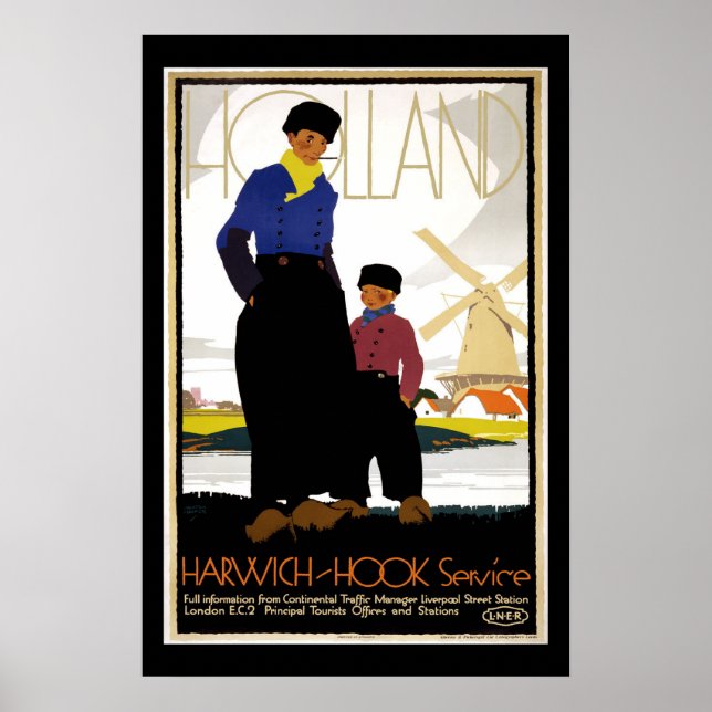 Poster Viagens vintage Holland (Frente)
