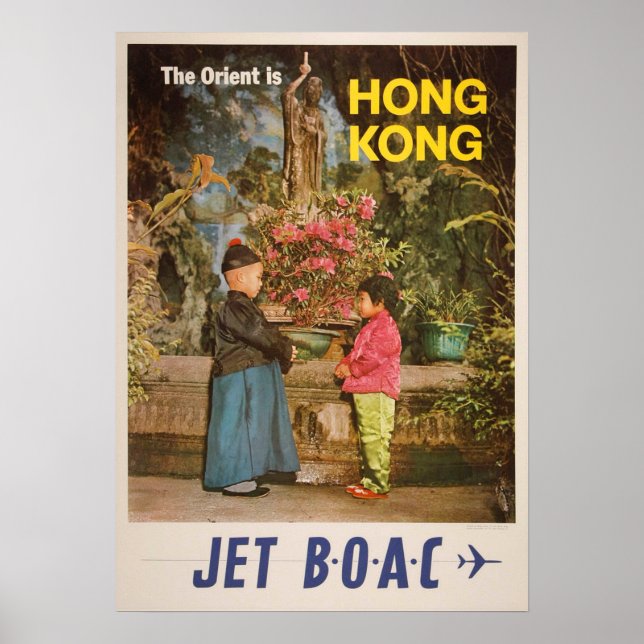 Poster Viagens vintage - Hong Kong (Frente)