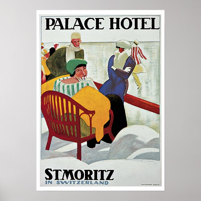 Poster Viagens vintage,Hotel Palace (Frente)