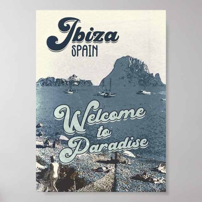 Poster Viagens vintage Ibiza Espanha (Frente)