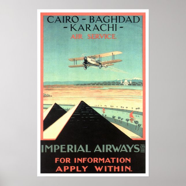 Poster Viagens vintage,Imperial Airways (Frente)