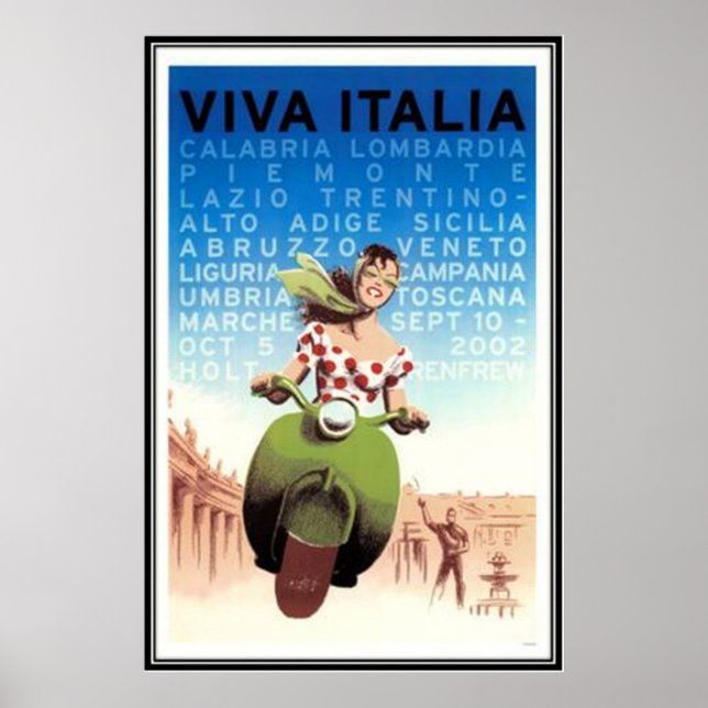 Póster Viagens vintage Itália - (Frente)