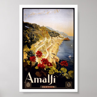 Póster Viagens vintage Itália Amalfi Itália