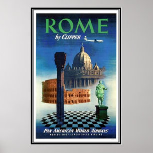 Poster Viagens vintage Itália, Roma -