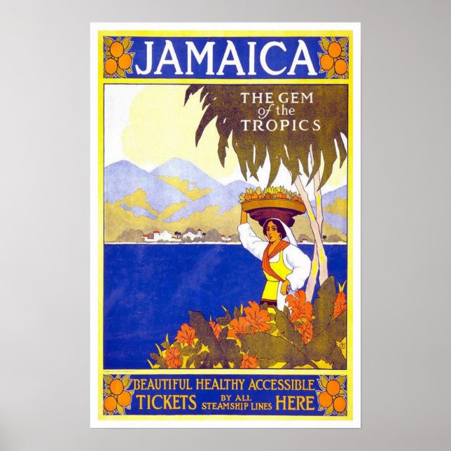 Poster Viagens vintage, Jamaica (Frente)