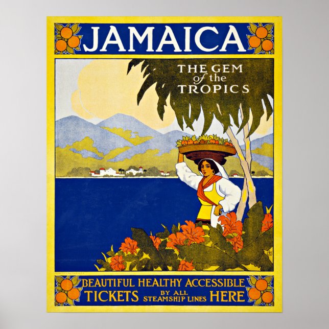 Poster Viagens vintage Jamaica Caribe Sea (Frente)