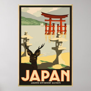 Poster Viagens vintage Japonês Governo Railways