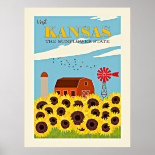 Poster Viagens vintage Kansas