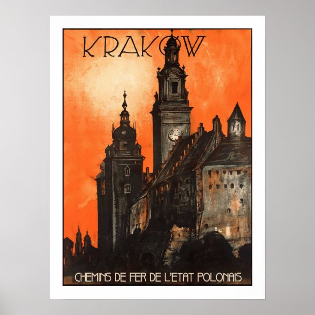 Poster Viagens vintage Krakow (Frente)