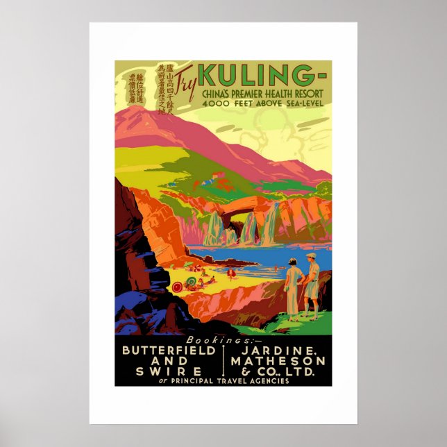 Póster Viagens vintage Kuling China (Frente)