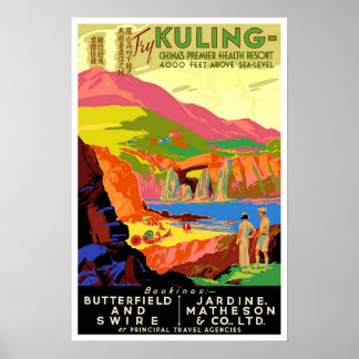Póster Viagens vintage, Kuling China