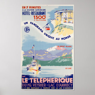 Poster Viagens vintage - Lago Annecy - França