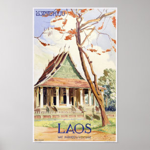 Poster Viagens vintage Laos
