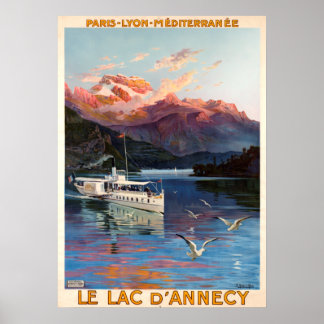 Poster Viagens vintage - Le Lac D'Annecy - Lago Annecy