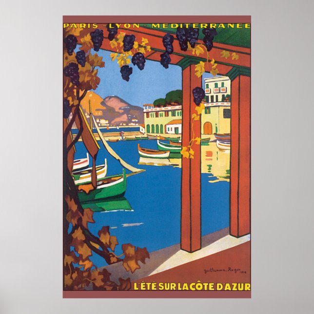 Poster Viagens vintage L'Ete Sur La Cote D'Azur (Frente)