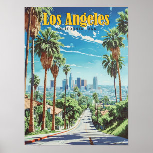 Poster Viagens vintage Los Angeles California USA