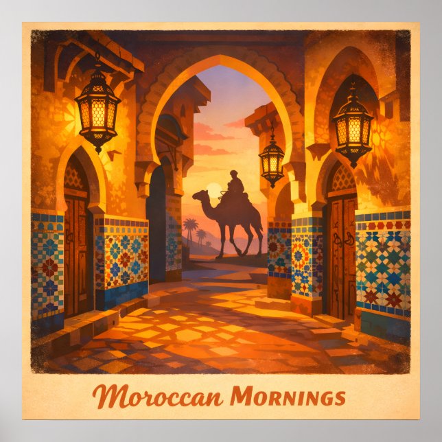Poster Viagens Vintage Marrocos - Manhãs Marroquinas (Frente)
