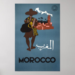 Poster Viagens vintage marroquina