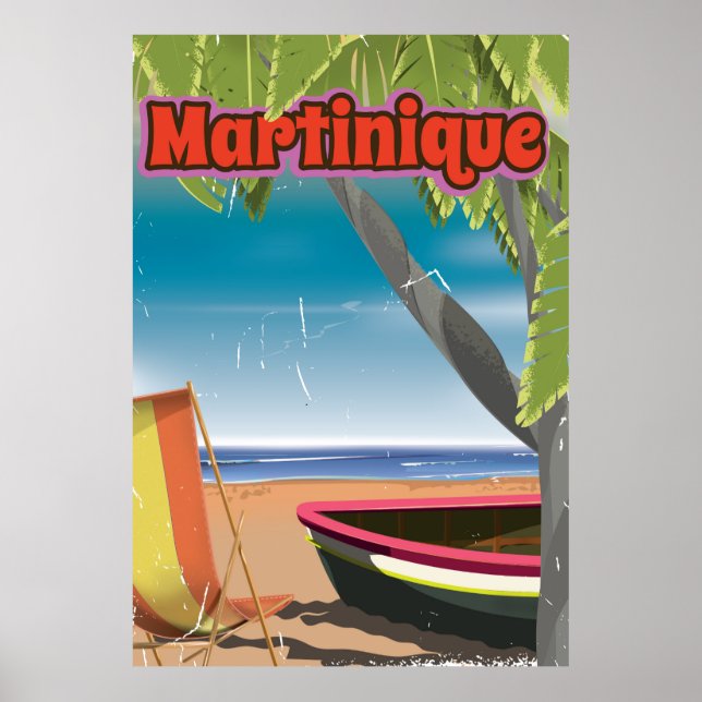 Póster Viagens vintage Martinica (Frente)