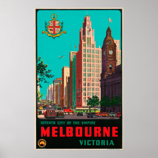 Poster Viagens vintage - Melbourne - Austrália