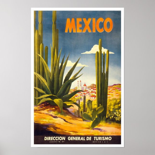 Póster Viagens vintage México 2 (Frente)