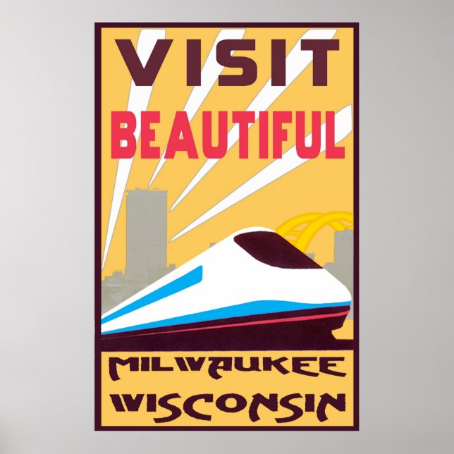 POSTER VIAGENS VINTAGE - MILWAUKEE, WISCONSIN (Frente)