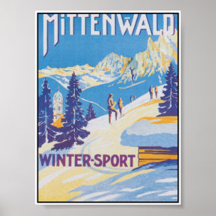 Poster Viagens vintage Mittenwald Alemanha