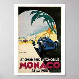 Póster Viagens vintage Mônaco