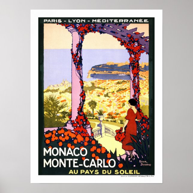 Poster Viagens vintage Mônaco (Frente)