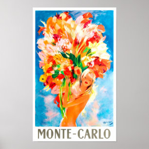 Poster Viagens vintage Mônaco Monte Carlo França