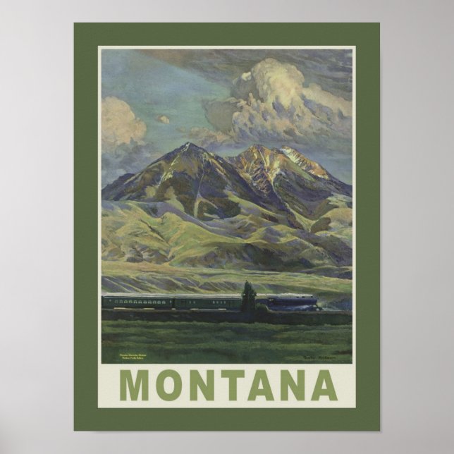 Poster Viagens vintage Montana (Frente)