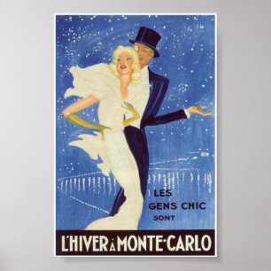 Poster Viagens vintage Monte Carlo