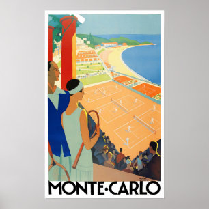 Poster Viagens vintage Monte Carlo Mônaco França