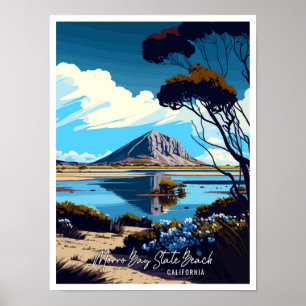 Poster Viagens vintage Morro Bay State Beach California