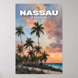 Poster Viagens vintage Nassau Bahamas