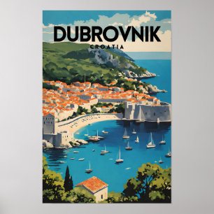 Poster Viagens vintage Nostálgica Dubrovnik Croácia