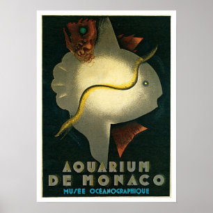 Poster Viagens vintage Oceanográfica do Museu Mônaco