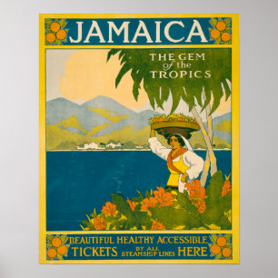 Poster Viagens vintage Para A Jamaica