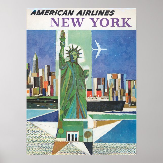 Poster Viagens vintage Para American Airlines (Frente)