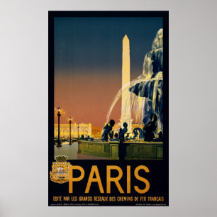 Póster Viagens vintage - Paris França