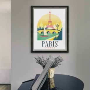 Poster Viagens vintage Paris França