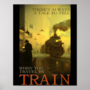 Poster Viagens vintage pelo trem