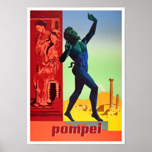 Poster Viagens vintage Pompei Itália